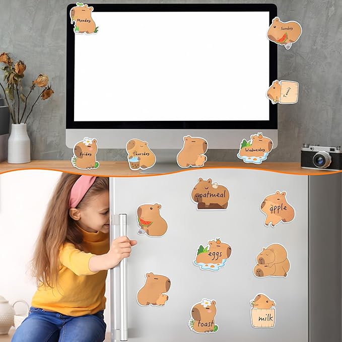 30 Pack Capybara Sticky Notes - Cute Cartoon Capybara Self Sticky Notepads Writing Memo Pads Animal Page Marker for Office School Student Birthday Party Favors Goodies Bag Fillers 600 Sheets