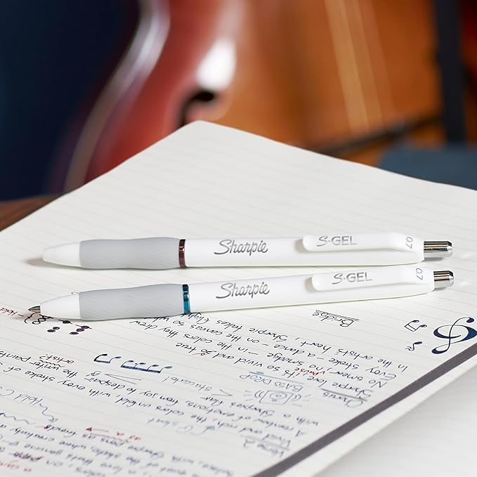 SHARPIE S-Gel Pens, Pearl White Body, Medium Point (0.7mm), Gel Pens for Journaling and Coloring, Updated Classic Color Assortment, 4 Count