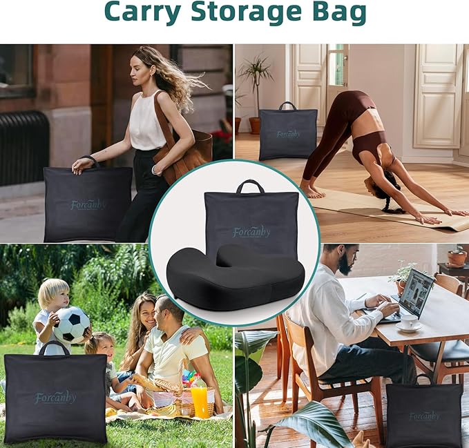 Seat Cushions for Office Chairs - Pressure Relief Seat Cushion - Car Seat Cushions for Pressure Relief, Tailbone Pain, Sciatica & Back Pain Relief for Office Chairs (Black-U Shape)