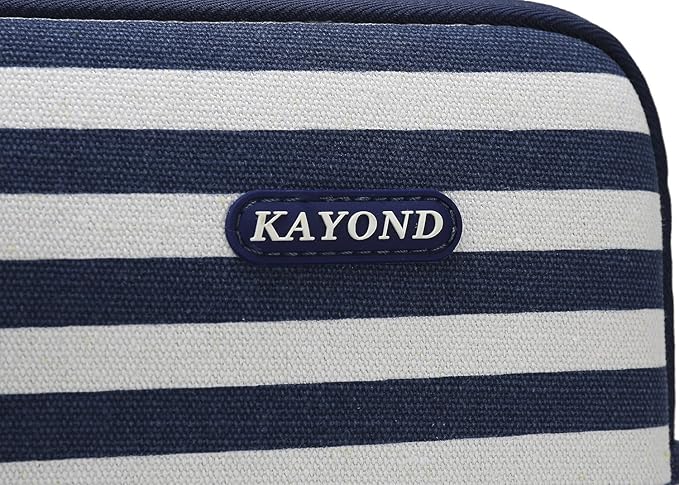Kayond Canvas Water-Resistant 11 inch Laptop Sleeve with Pocket 11 inch 11.6 inch Laptop Case Compatible MacBook air 11 MacBook 12 Tablet (11-11.6 inches, Breton Stripe)