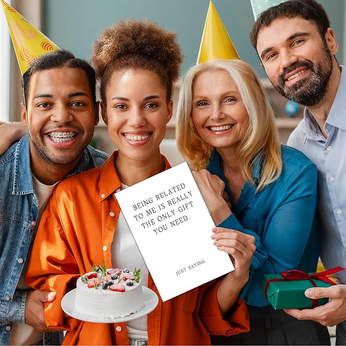 Heollaok Funny Birthday Card for Brother and Sister, Cute Joke Birthday Card for Cousin or Niece, Humor Happy Birthday Card for Family