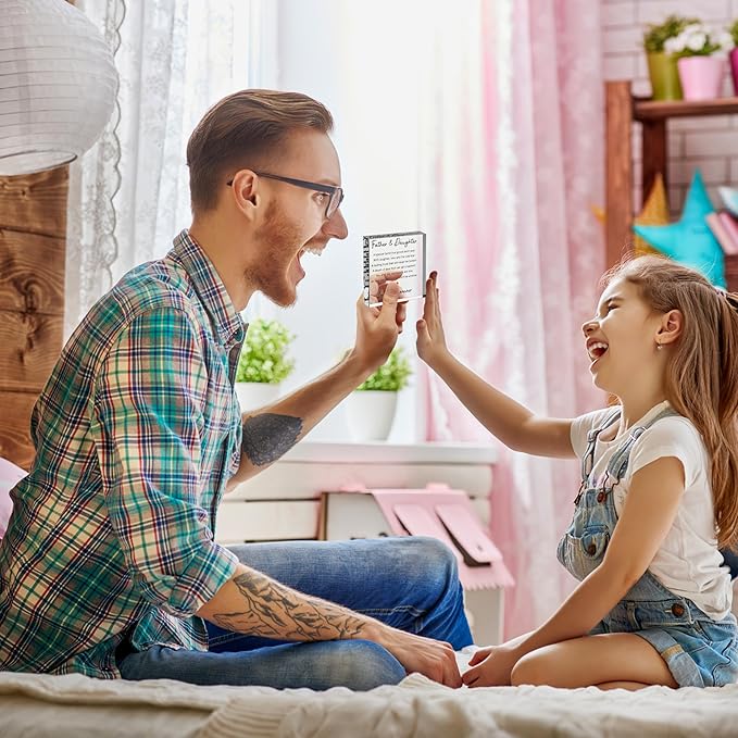 Gifts for Dad from Daughter - Cute Father Daughter Gifts - Perfect Birthday Gifts for Dad, Christmas Gifts for Grandad, Step Dad - Acrylic Block with Sentimental Message
