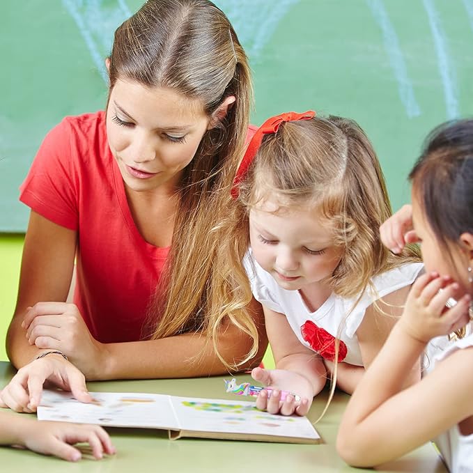 Chinco 12 Pieces Retractable Unicorn Pens 4-in-1 Multicolor Ballpoint Pen Unicorn Candy Party Favor Colored Ink Mini Party Favors for Girls Kids Classroom Prizes Birthday Gifts(Unicorn Style)