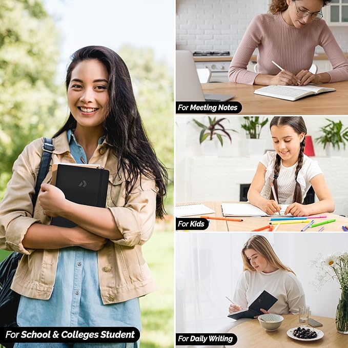 Nextnoid Hardcover Lined Journal Notebook - 120 GSM Thick Paper, Medium A5(5.7" x 8.3"), 160 Pages - Perfect For Writing, Journaling and Note-Taking (Green,Ruled)