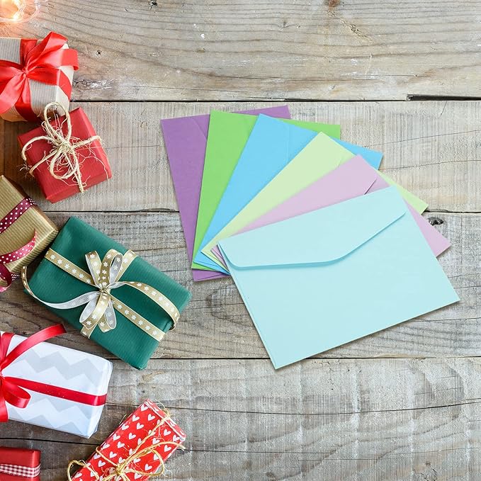 PATIKIL Mini Envelopes, 100 Pack Paper Blank Small Items Storage Business Card Holder for Greeting Note Party, Orange