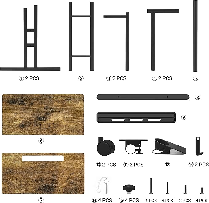 Klvied Rolling Mobile Desk with Cup Holder, Portable, Adjustable Height Small Stand up Desk on Wheels for Home Office Laptop Cart, Computer, Standing or Sitting,Oak