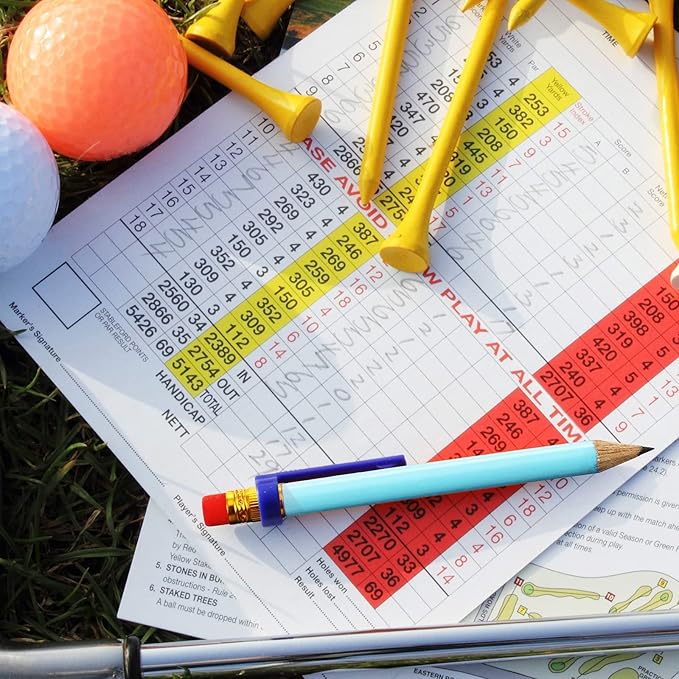 Chivao 288 Pieces Golf Mini Pencils Bulk with Eraser #2 HB Golf Short Pre Sharpened Pencils for Party Favors Office Supplies 4 Inch(Light Blue)