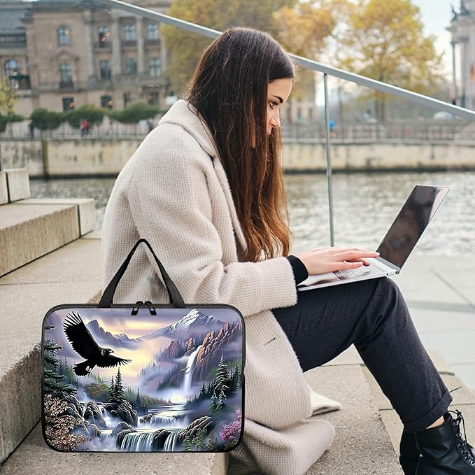 Universal Laptop Sleeve Tablet Case 12 inch, Eagle Landscapes Slim Carrying Case Durable Handbag Travel Laptop Bag for Surface Pro 9 8 7/Laptop Go 2 3, MacBook Air 11/12