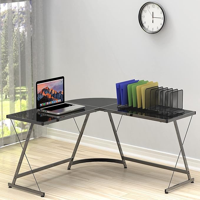 Simple Houseware 5 Section Expandable Upright File Sorter Organizer, Black