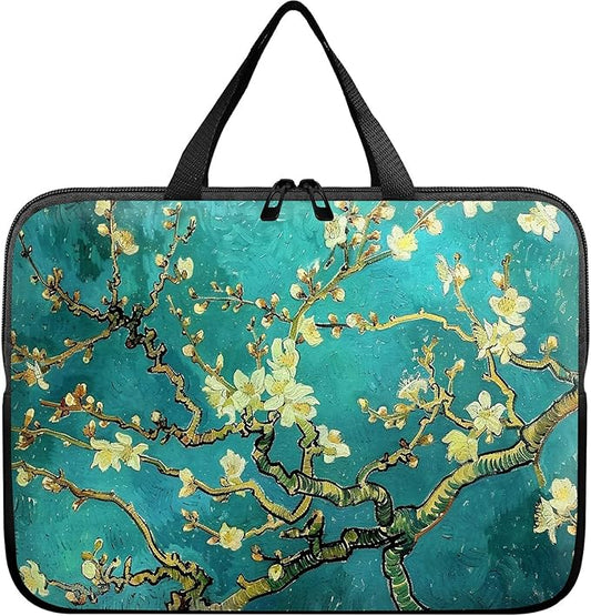 Laptop Sleeve Case Bag 13 inch, Art Plum Blossom Slim Carrying Case Durable Handbag Travel Laptop Bag for 13 inch MacBook Air M3/M2/Pro M2/ 13" iPad Pro/Air M4/M2 2024