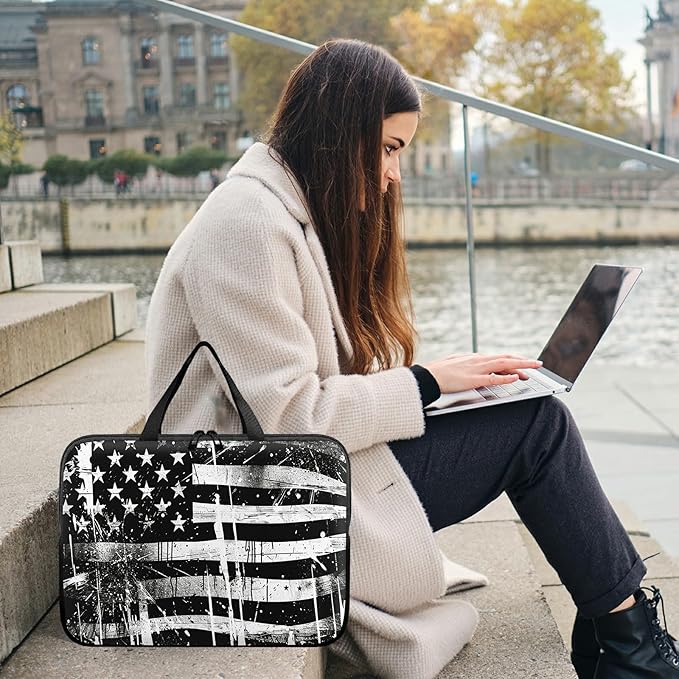 Universal Laptop Sleeve Tablet Case 12 inch, Retro Dirty Flag Slim Carrying Case Durable Handbag Travel Laptop Bag for Surface Pro 9 8 7/Laptop Go 2 3, MacBook Air 11/12