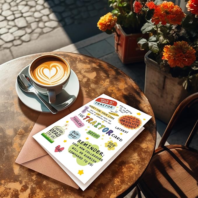 Funny Coworker Traitor Leaving Card, Coworker Humorous Leaving Card, Goodbye Farewell Card for Him and Hers, New Job Card Gift for Men and Women, Good Luck In New Job