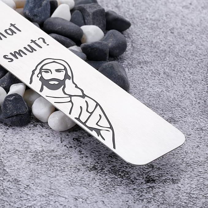 is That Smutt Jesus Bookmark Funny Bookmarks for Women Smut Bookmark for Book Lover Stocking Stuffers for Men Women, White Elephant Gifts for Adults, Humor Peeking Jesus Book Marker Easter Christian