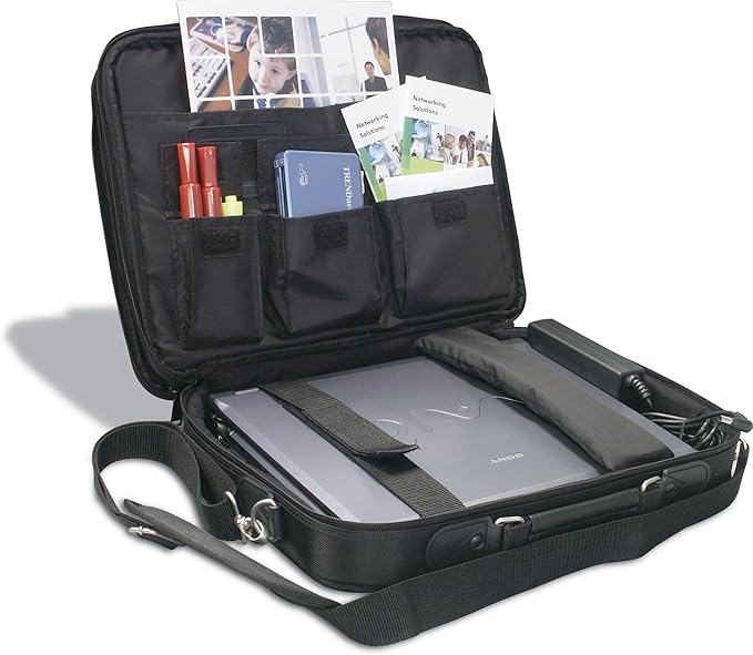 TRENDnet Padded Clamshell Notebook Carrying Case for 15.4 Inch Laptops, TA-NC1, Black