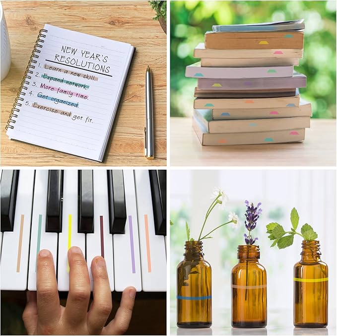 HAUTOCO 3600pcs Transparent Highlighter Tape, Removable Highlighter Strips Sticky Notes for Annotating Books, Morandi Clear Sticky Page Markers Tabs for Office School Aesthetic Study Supplies