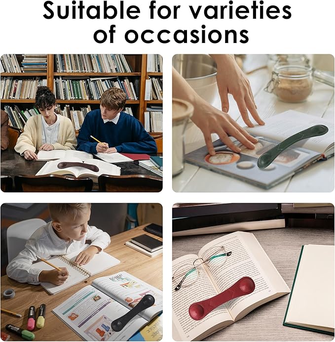 KINIVA Leather Weighted Bookmarks Book Weight Page Holder for Reading,Book Open Holder for Kids Adult,Gifts for Reader (Red)