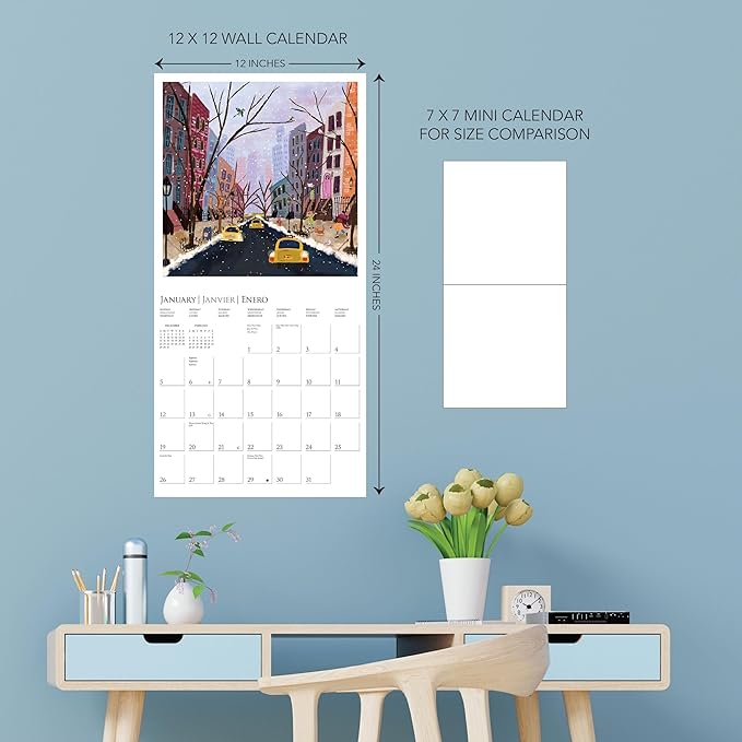 Graphique 2025 Joyful Landscapes Wall Calendar | 12” x 12” | Thick Paper | Home & Office Organizer | Large Monthly Grid | 3 Languages & Marked Holidays | 4 Month Preview Page for 2026