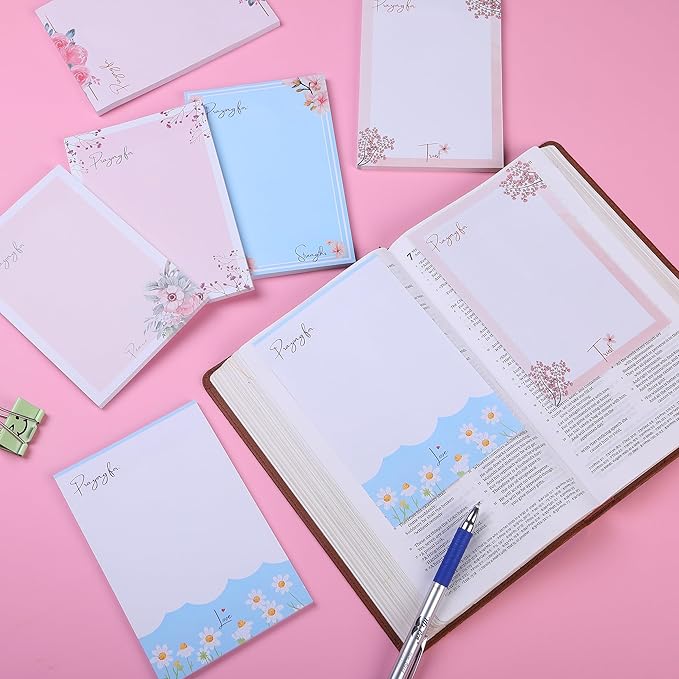 Mr. Pen- Sticky Notes 4x6, 6 Pads, 4x6 Sticky Notes, Floral Sticky Note, Self-Stick Note Pads, Sticky Pads Sticky Notes Aesthetic, Colorful Sticky Notes, Sticky Notes Bulk Sticky Notes