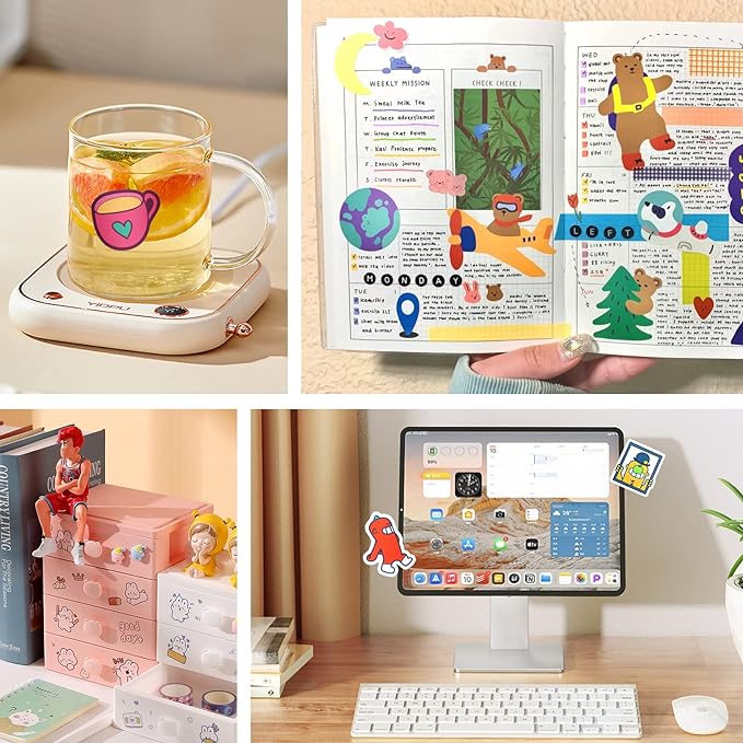 HTVRONT Printable Vinyl Sticker Paper, 100 Sheets Matte Waterproof Sticker Paper For Inkjet Printer Dries Quickly-Standard Letter Size 8.5"X11"(100 g)