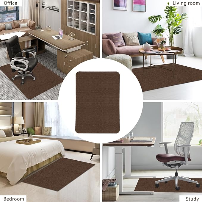 Sycoodeal Office Chair Mat,Computer Gaming Desk Chair Mat for Hard Wood & Tile Floor,Large Anti-Slip Floor Protector Rug,Anti-Slip Home Chair Mat,Easy to Clean,48" X 36" Coffee