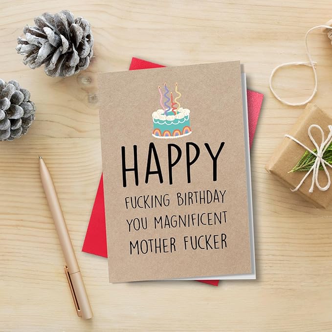 Funny Fucking Birthday for Boyfriend, Rude Birthday Card for Him, Happy Funking Birthday You Magnificent Mother Fucker Card