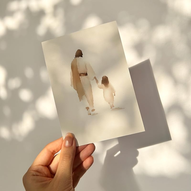 | The Way He Leads | Christian Greeting Cards Set of 6 with Envelopes | Blank Cards, Jesus Decor, Christian Gifts for Women, Religious Gifts Christian Décor (5"x7" The Way He Leads (Girl))