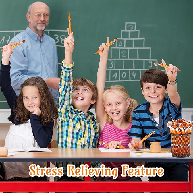 Zhanmai 24 Pcs Novelty Basketball Pens Sports Ballpoint Pens Basketball Party Favors Desk Cool Writing Tool for Students Supplies Stationery School Office Decor(Orange,Basketball)