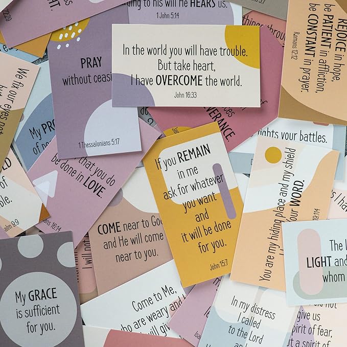 DIVERSEBEE Bible Verse Cards, 60 Unique, Assorted Mini Scripture Encouragement Motivational Inspirational Prayer Cards, Christian Bible Gifts