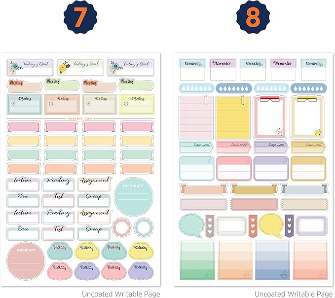 Teacher Planner Stickers Back to School Themed Planning Sticker Accessories for Student, Educators, homeschoolers, Women, Cute Happy Planner Productivity