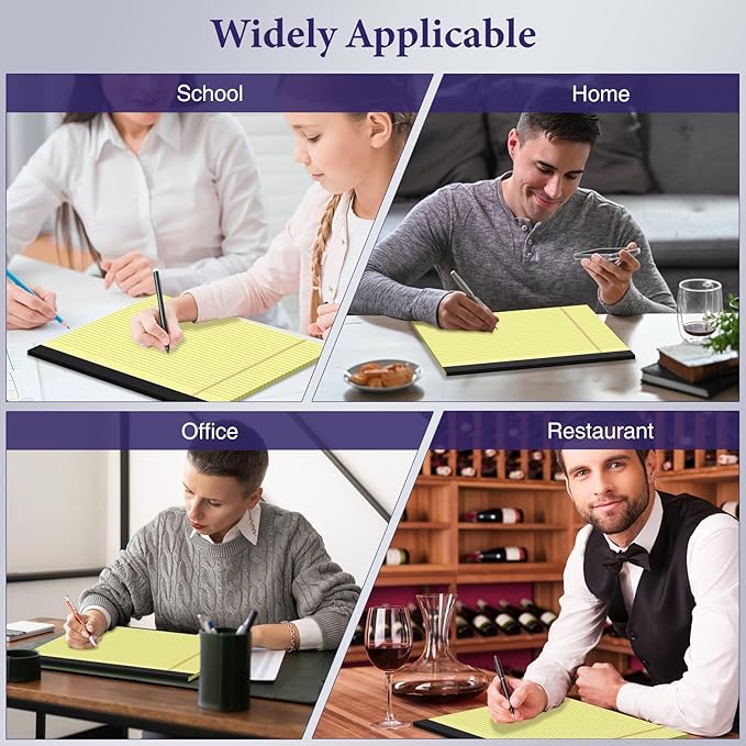 2 Pack Note Pads 11" x 9.5" Legal Pads College Ruled Notepad Micro Perforated Writing Pads Yellow Lined Paper 80GSM College Ruled Paper Pad of Paper 30 Sheets Notebook for School, To-Do Lists, Office