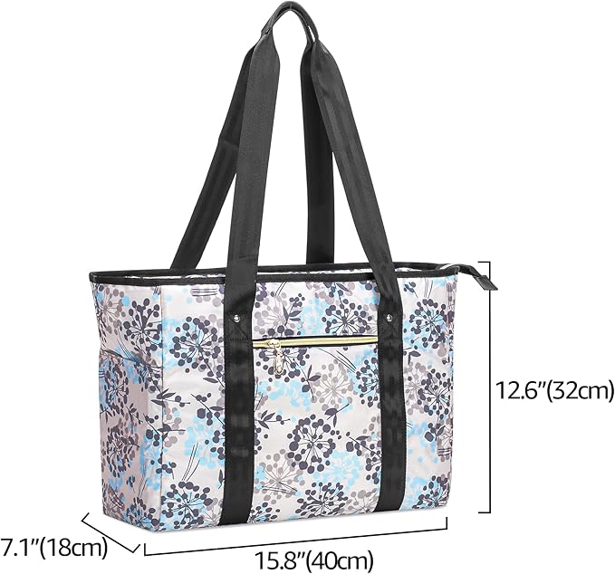 CURMIO Work Tote Bag for Women, Utility Work Bag with Pockets and Compartments for Laptop, Dandelion (Bag Only, Patent Design)