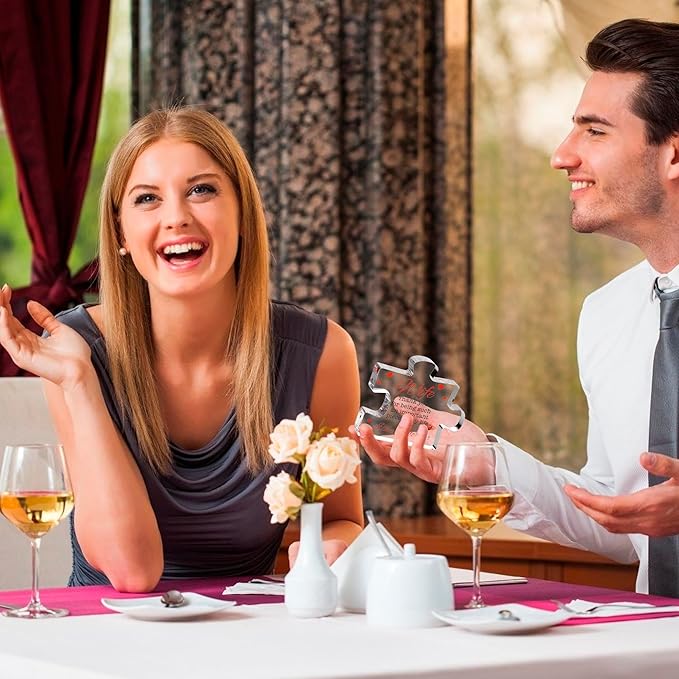 VELENTI Valentine's Gifts for Wife - Engraved Acrylic Block Puzzle Wife Gift 3.35 x 2.76 inch - Cute Wife Gifts from Husband - Novelty Birthday Paperweights, Christmas, Cool for Women