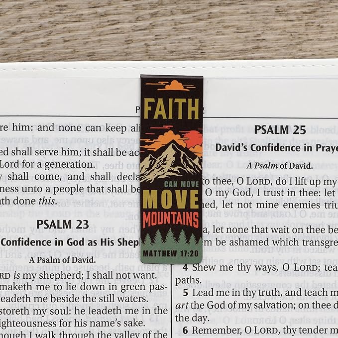 Christian Art Gifts Magnetic Scripture Bookmark/Pagemarker Set for Men & Women: Scenic Mountains - Set of 6 w/Inspirational Scripture for Bibles, Fridges, Books, Multicolor Outdoor Theme, Small