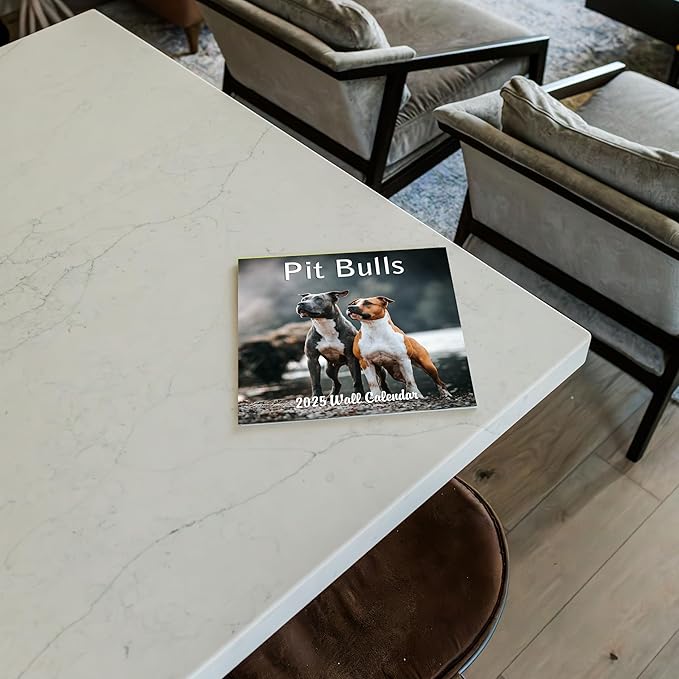 2025 Pit Bulls Monthly Hangable Wall Calendar | 12" x 24" | Thick Sturdy Paper | 2025 Dog Calendar