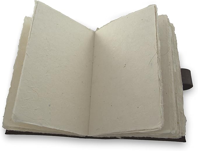 Kathmandu Valley Co. Nepali Traveler Vintage Leather Journal with Handmade Lokta Paper, 5x8 inch Office Notebook Planner, Made in the Himalayas of Nepal, Dark Brown Walnut