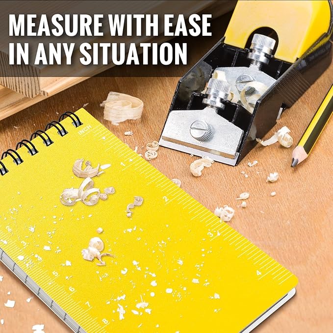 POPYOLA 6 Pack Waterproof Pocket Notebook, 3x5 Pocket Notepad, All Weather Mini Spiral Notepad, Write in the Rain Police Notepad with 100 Squared Pages for Outdoor Home Office School, Yellow