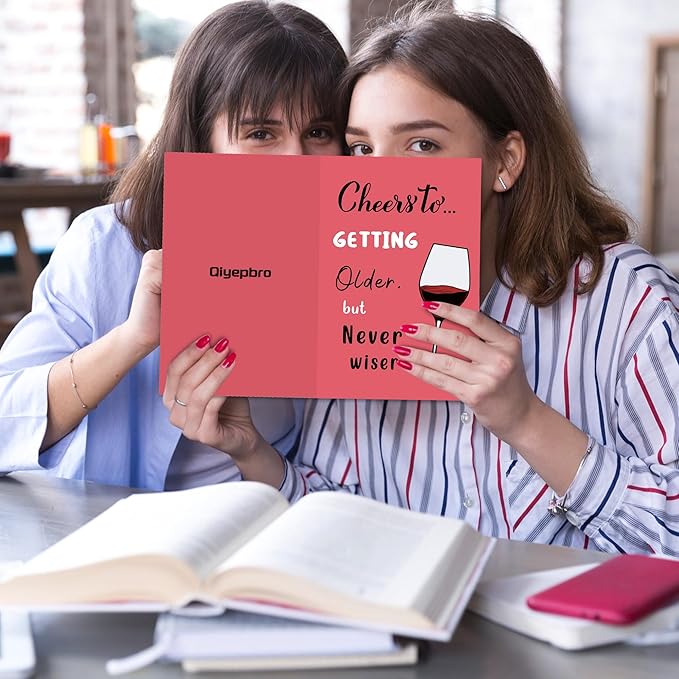 Funny Birthday Card for Her, Older But Never Wiser Birthday Card for Best Friend, Unique Gift for Women and Girls