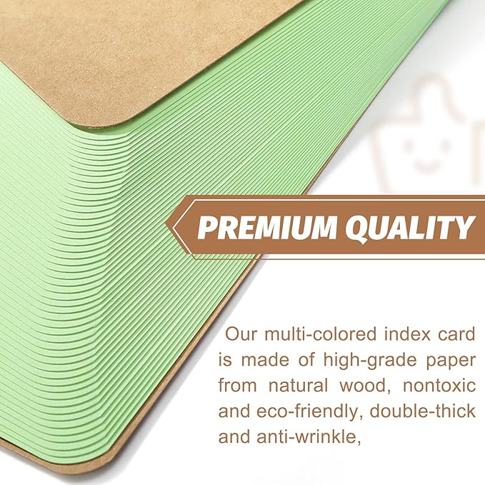 Koogel 300 Pcs Colored Index Cards, 2.2 x 3.5 Inch Study Notecards with Ring for School, Learning, Memory