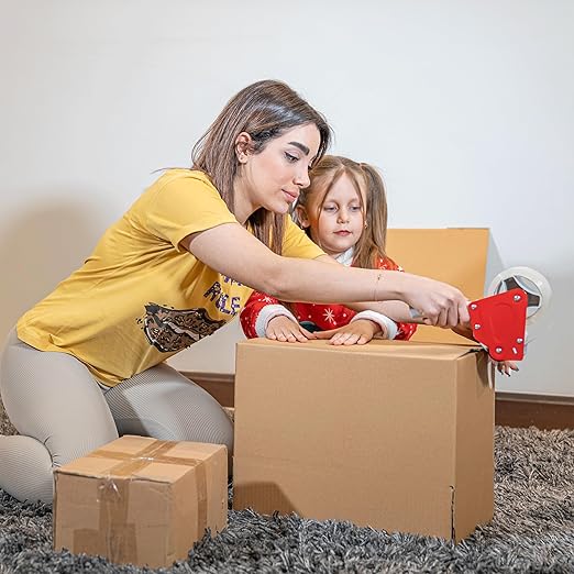 Mr. Pen- Packing Tape Dispenser Gun 2-Inch, 2 Pack with 2 Rolls Tape, Purple Heavy Duty Packing Tape with Dispenser, Packaging Tape, Clear Packing Tape, Tape Gun for Packing Boxes, Moving Tape