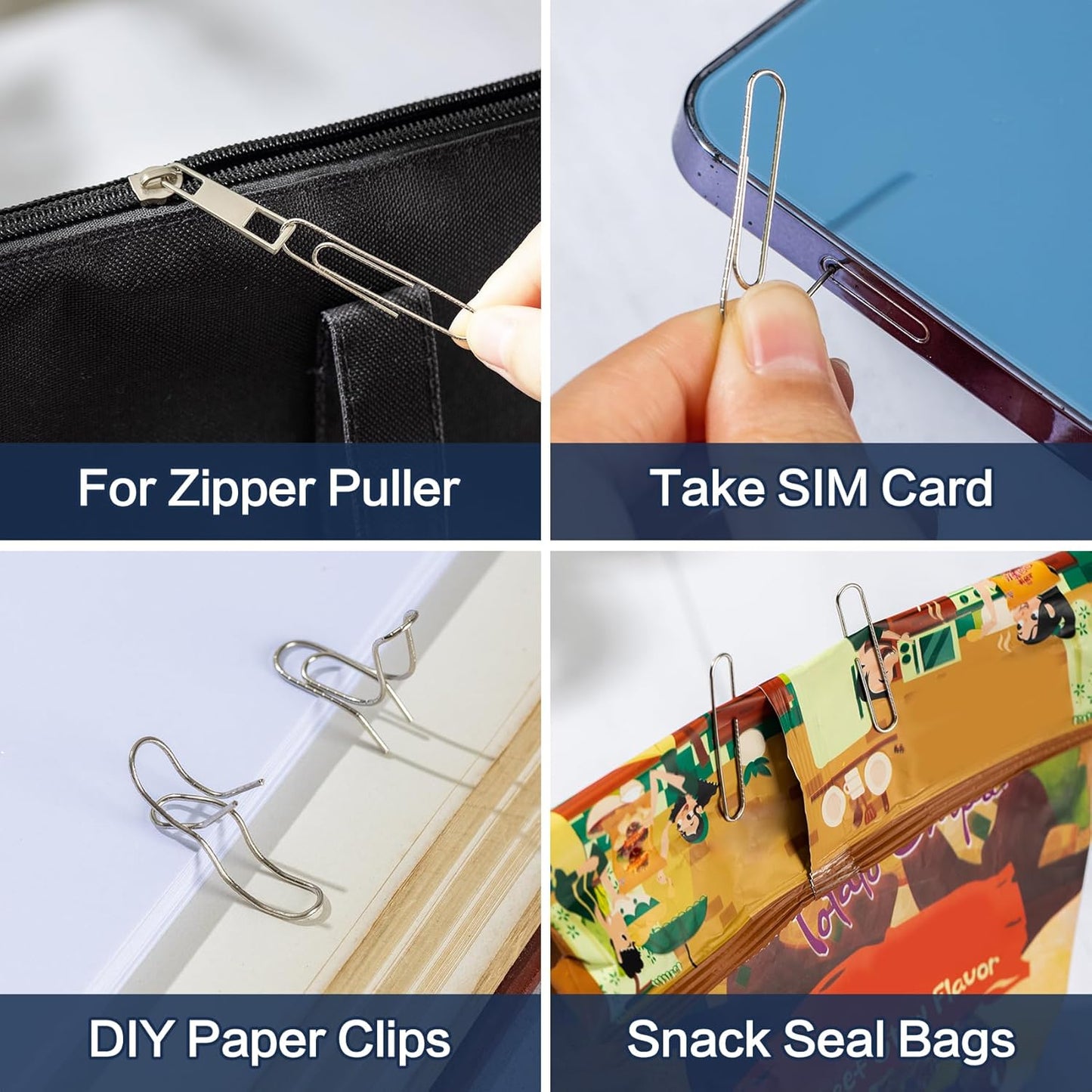 Deli Jumbo Paper Clips Smooth, 300 Large Paper Clips, 3 Boxes of 100 Each, Silver