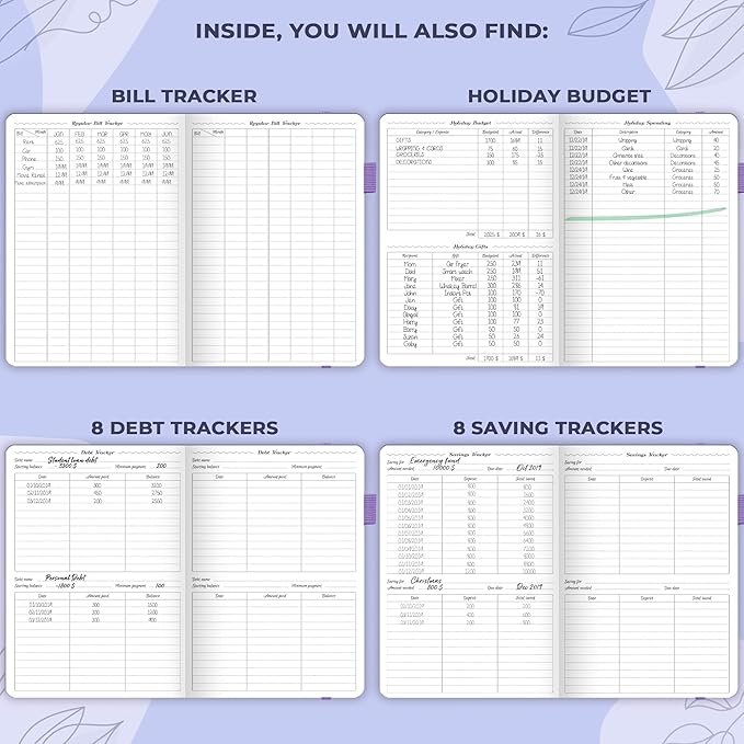 GoGirl Budget Planner – Monthly Financial Planner Organizer Budget Book. Expense Tracker Notebook Journal to Control Money, Compact (Lavender)