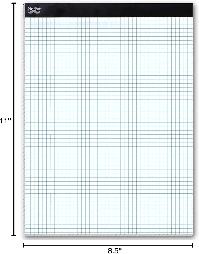 Mr. Pen Graph Paper, Grid Paper, 4x4 (4 Squares per inch), 11"x8.5", 55 Sheet