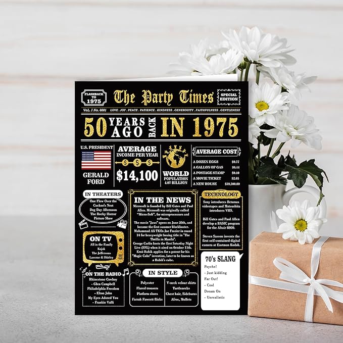 Jumbo 50th Birthday Gifts for Women Men, Happy 50th Birthday Card for Husband Wife, Funny 50 Years Old Birthday Card Gifts for Mom Dad, Unique 50 Birthday Decorations for Him Her