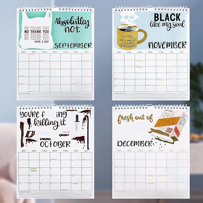 Here We Go Again 2025 Calendar, Fun Here We Go Again Calendar, Hanging Month Hanging Calendar, Match Your Witty Personality, Novelty Planning Wall Calendar Note Pads for Home Office