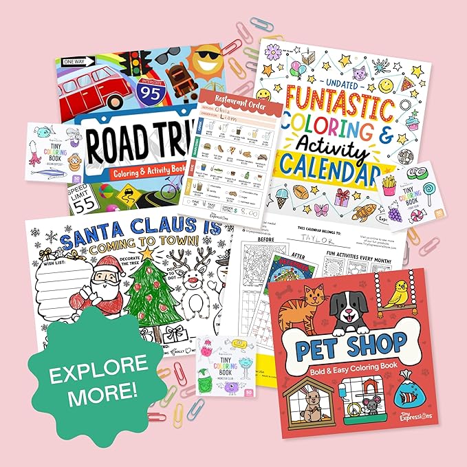 Tiny Expressions Playtime Notepads - 2-Pack Kids Pretend Play Notepads - 40 Pages Order-Taking Restaurant & 40 Pages Doctor Visit Notepad - Waiter and Doctor Imaginative Role Play