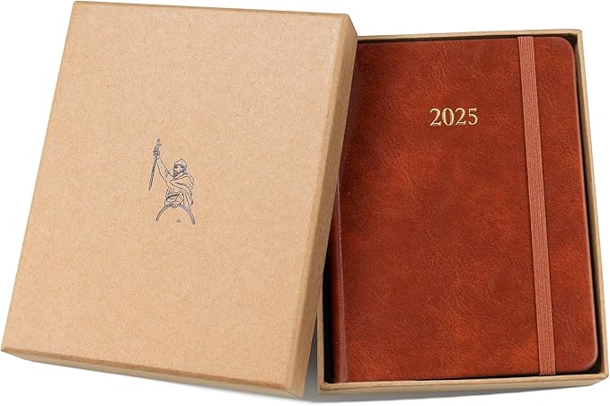 Wykeham's Executive 2025 Daily Journal Planner (Brown, 4.5"×3.5")