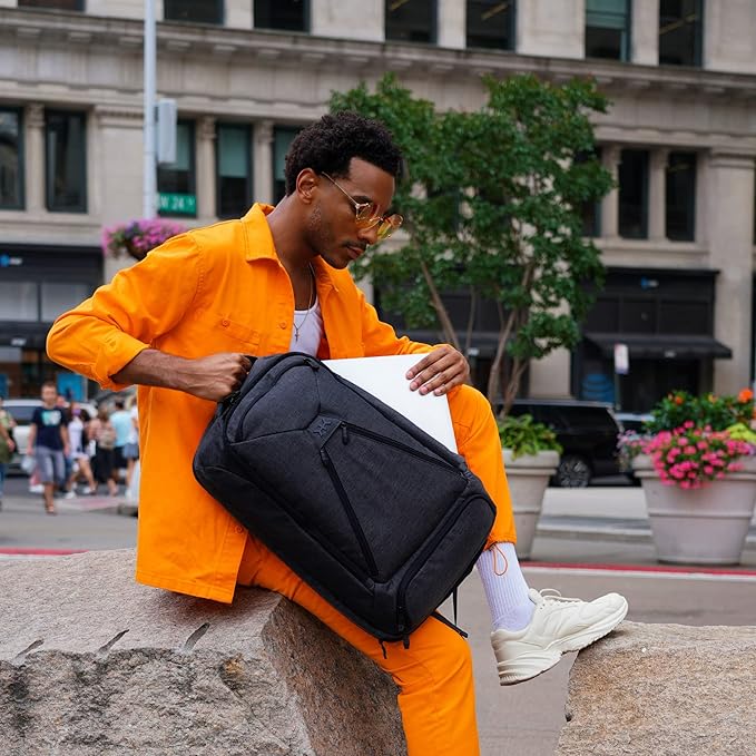 Knack Series 1 Laptop Backpack Fits up to 17 Inch - Knack Bags Carry-On Backpack, TSA Approved, Expandable Travel Backpacks With 4 Day Outfit Capacity (Stealth Black, Large)