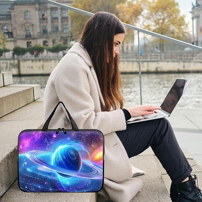 Universal Laptop Sleeve Tablet Case 12 inch, Cosmic Planet Slim Carrying Case Durable Handbag Travel Laptop Bag for Surface Pro 9 8 7/Laptop Go 2 3, MacBook Air 11/12