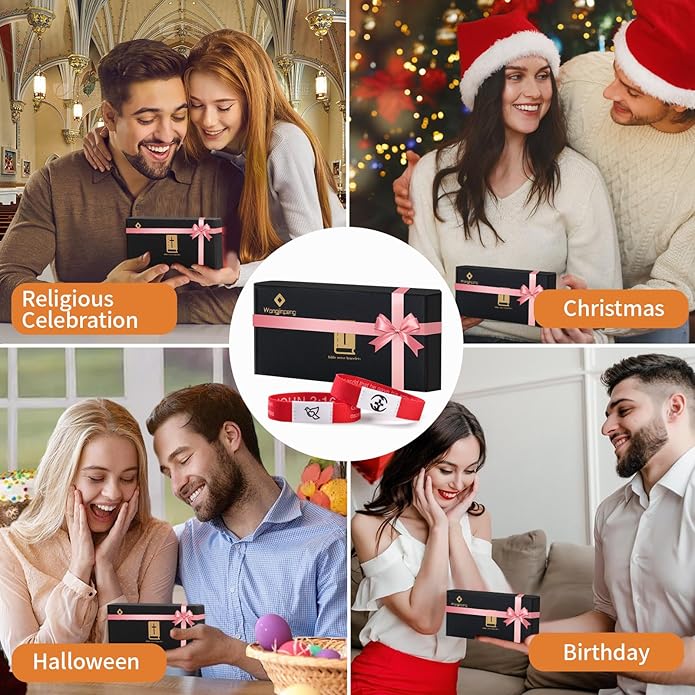 2 Pcs Bible Verse Bracelets,Daily Bible Verse Bracelet,Prayer Hope Bible Bracelets, Christian Gifts for Women , Graduation Gift,Inspirational Religious Gifts, Comes With A 35-inch Ribbon Bow