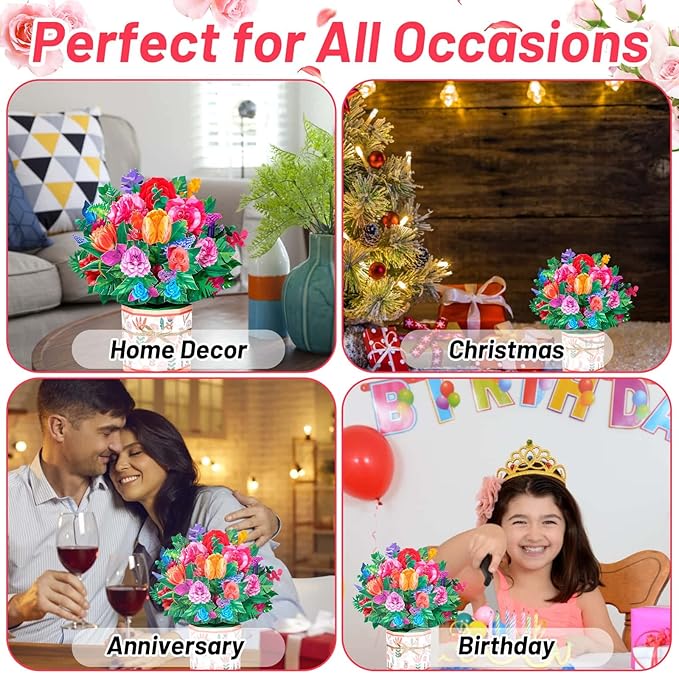 Get Well Soon Card for Friends, Popup Greeting Cards Thinking of you Gift Care Gift Card for Women Thanksgiving, Thank You, Bday Gift, All Occasions Card 8.5" x 8"